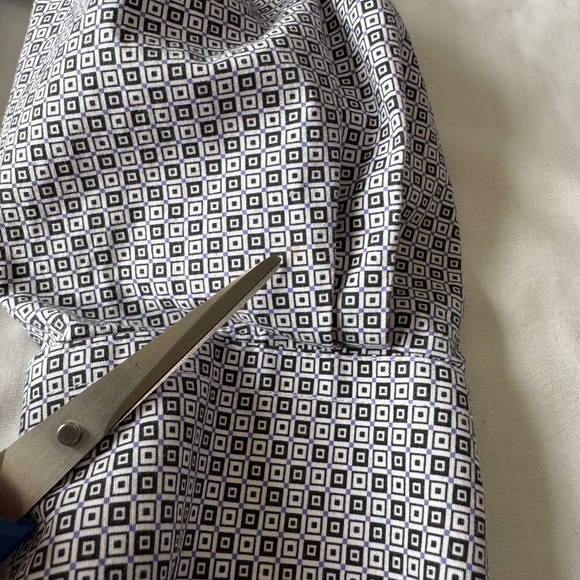 Con.Struct Men's Geometric Long Sleeve Button Up Casual Shirt 15.5 Flip Cuffs - Picture 15 of 16